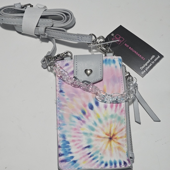 No Boundries Women's Phone Crossbody Bag Multi Tie-Dye Long Strap NWT - Picture 1 of 10